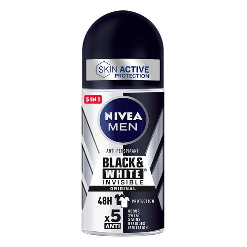 DESODORANTE HOMBRE INVISIBLE BLACK&WHITE MEN NIVEA ROLL-ON 50ml image number