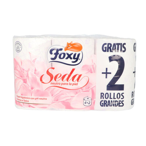 PAPEL HIGIENICO SEDA 3 CAPAS FOXY 4 + 2uds image number