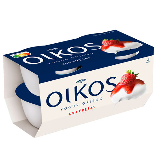 YOGUR GRIEGO CON FRESA OIKOS 4x110g image number