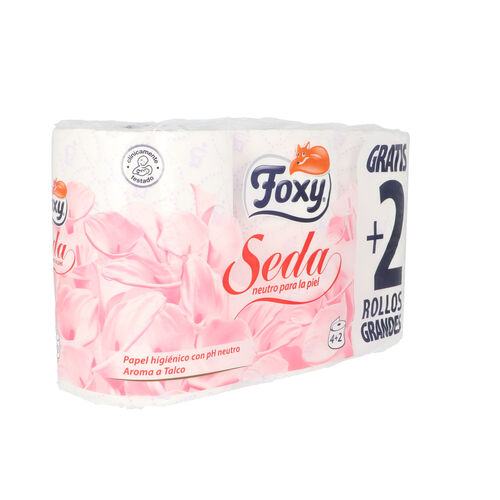 PAPEL HIGIENICO SEDA 3 CAPAS FOXY 4 + 2uds image number